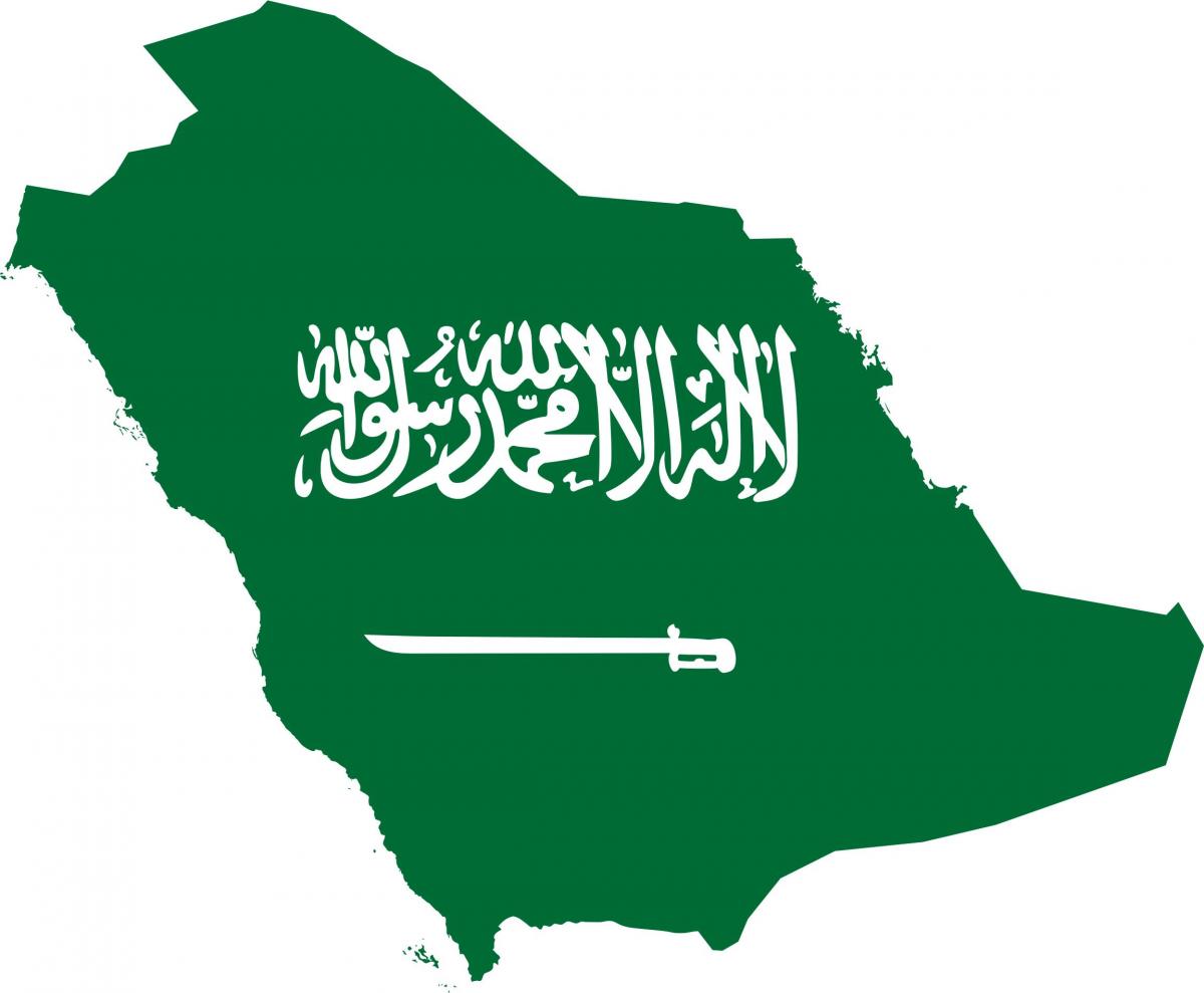 Arabia Saudita mapa bandeira