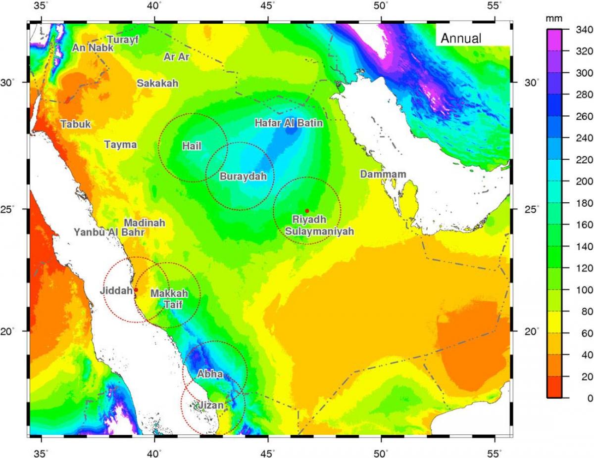 Mapa de Arabia Saudita clima