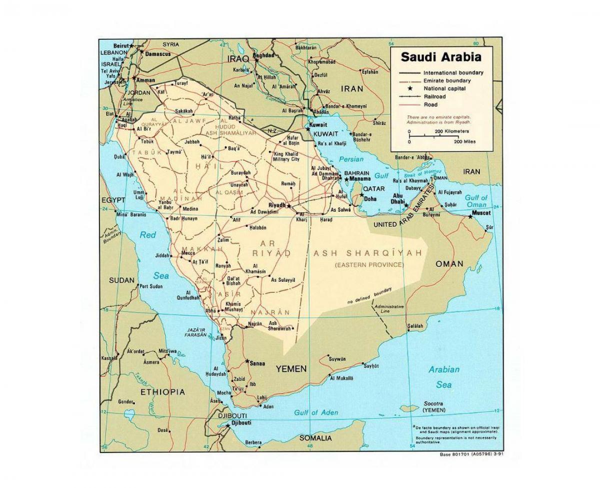 Arabia Saudita mapa coas principais cidades