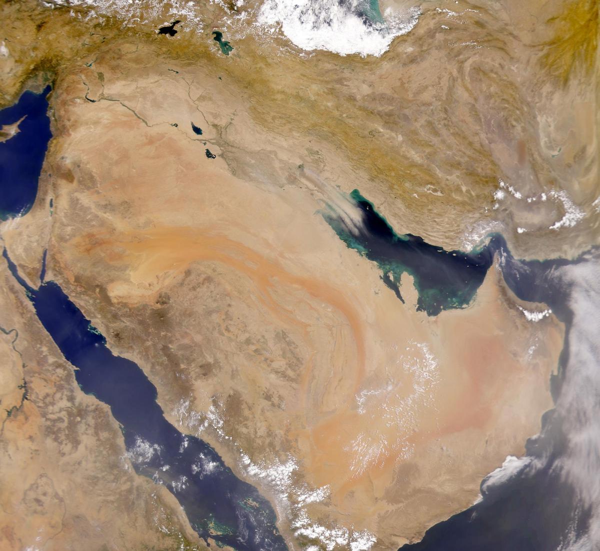Mapa de Arabia Saudita por satélite