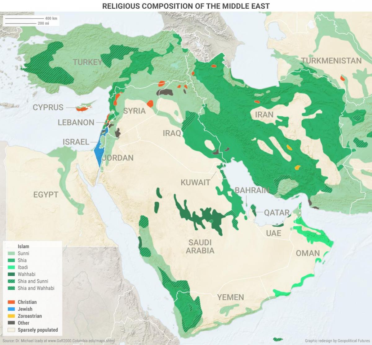 Mapa de Arabia Saudita relixión