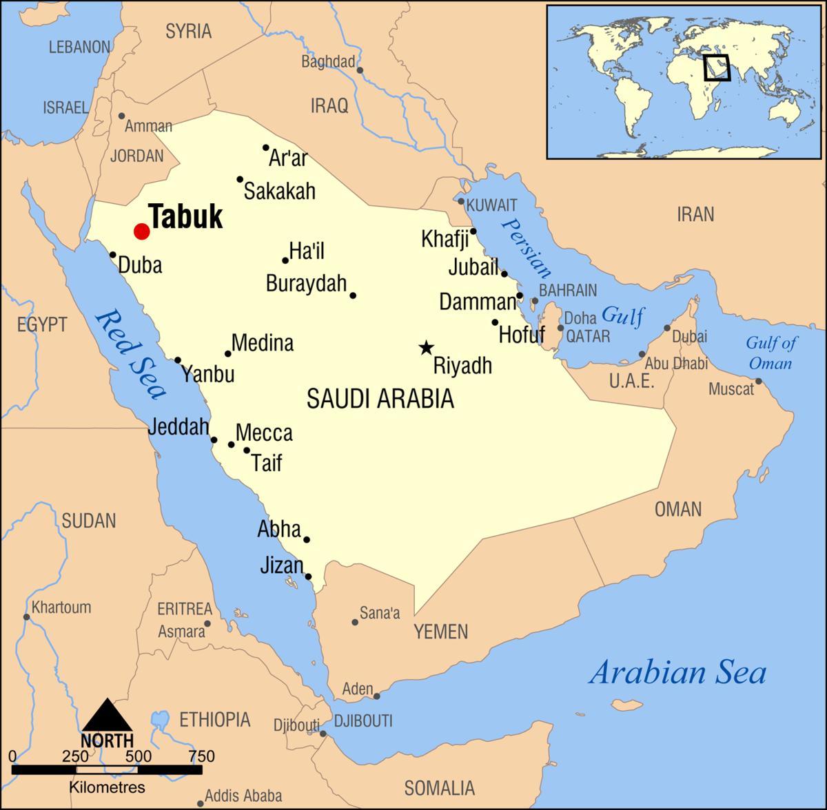 tabuk KSA mapa