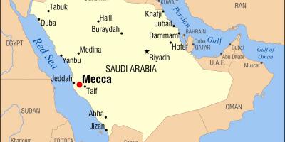 Mapa de meca en Arabia Saudita