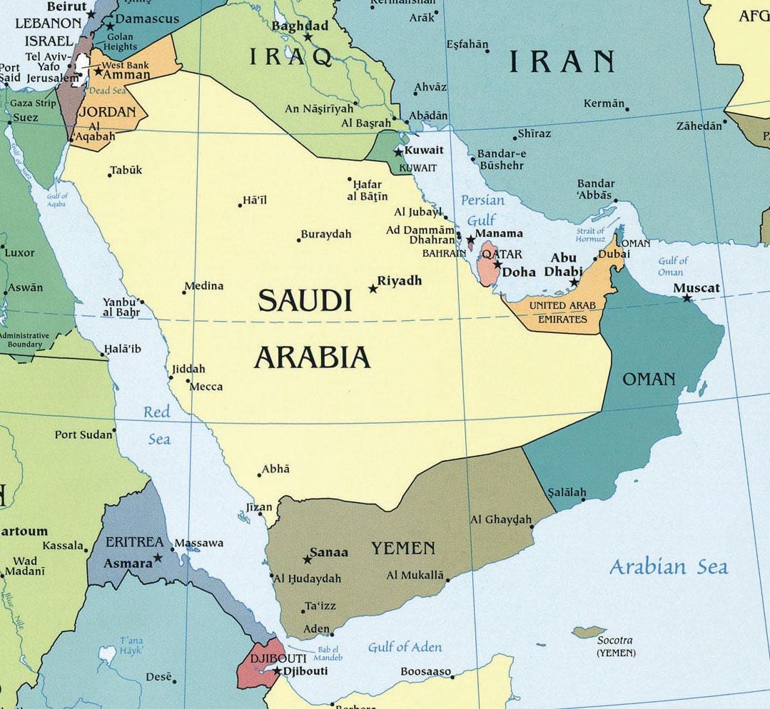 Mapa de Arabia Saudita localización