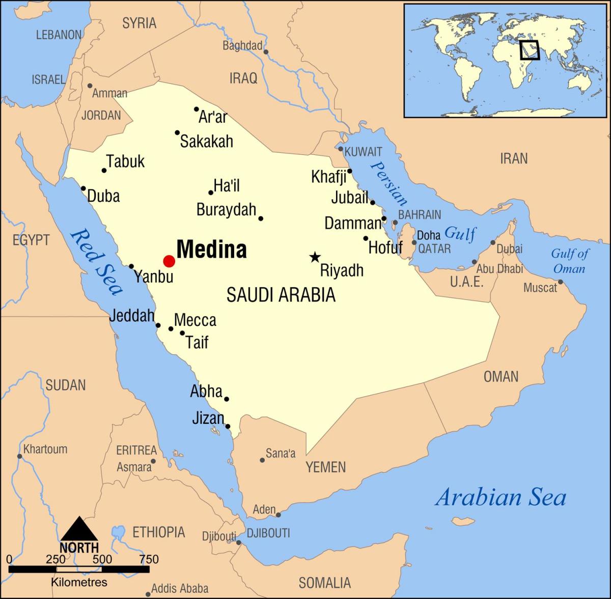 Mapa de medina Arabia Saudita