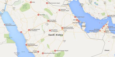 Arabia Saudita aeroportos mapa