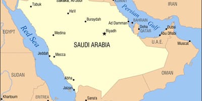 Al jouf mapa en Arabia Saudita