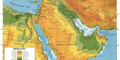 Mapa de Arabia Saudita deserto