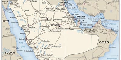 Mapa de Arabia Saudita país