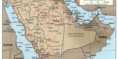 Mapa de Arabia Saudita río