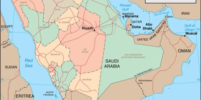 Arabia Saudita rexións mapa