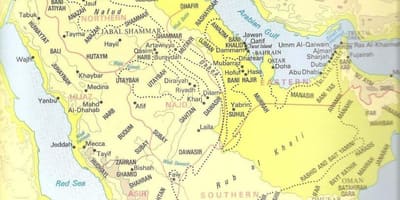 Mapa de Arabia Saudita tribos