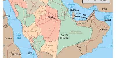 Mostrar mapa de Arabia Saudita