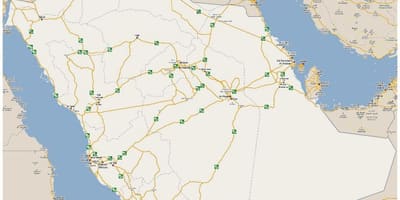 Mapa detallado Arabia Saudita